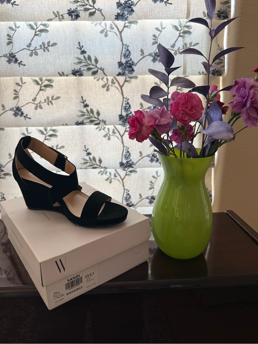 Dream Pairs Black Suede Strappy Wedge Sandals